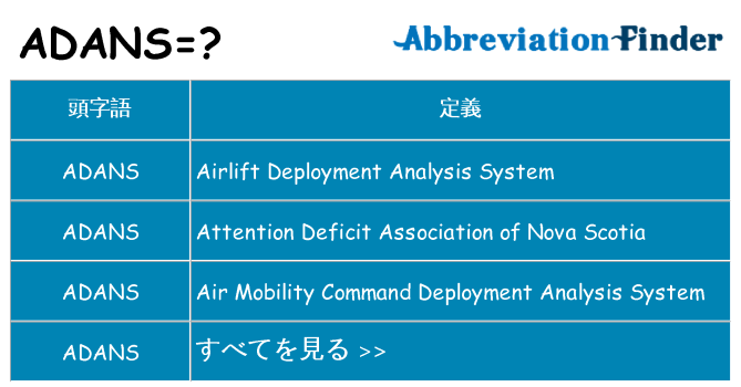 adans は何の略します。