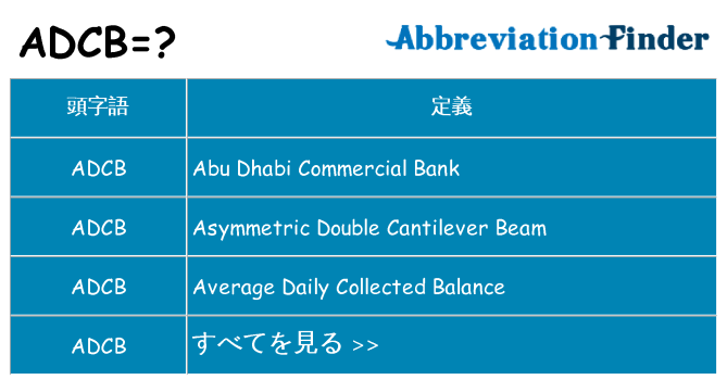 adcb は何の略します。