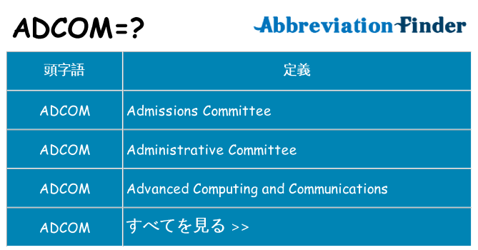 adcom は何の略します。