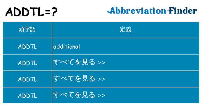 addtl は何の略します。