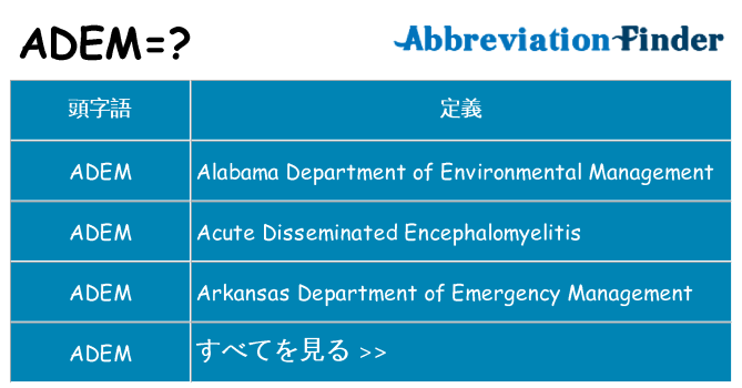 adem は何の略します。