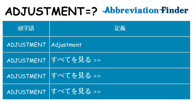 adjustment は何の略します。