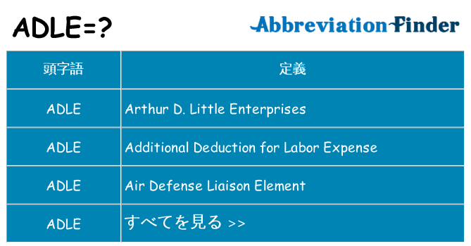 adle は何の略します。