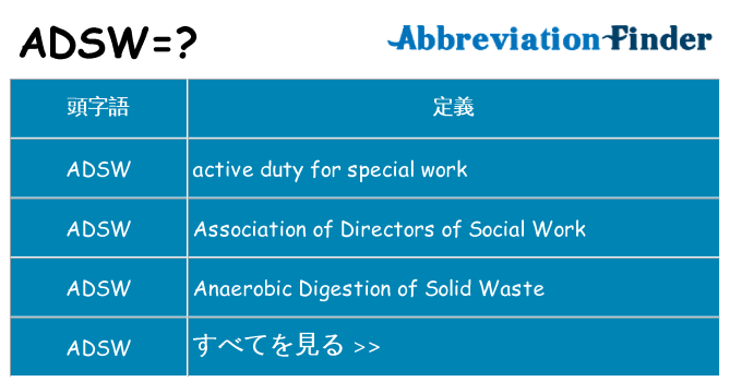 adsw は何の略します。