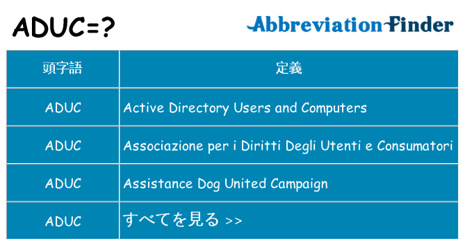 aduc は何の略します。