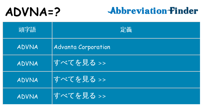 advna は何の略します。