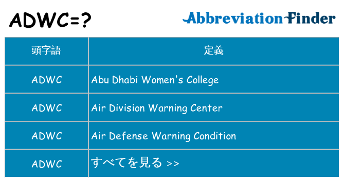 adwc は何の略します。