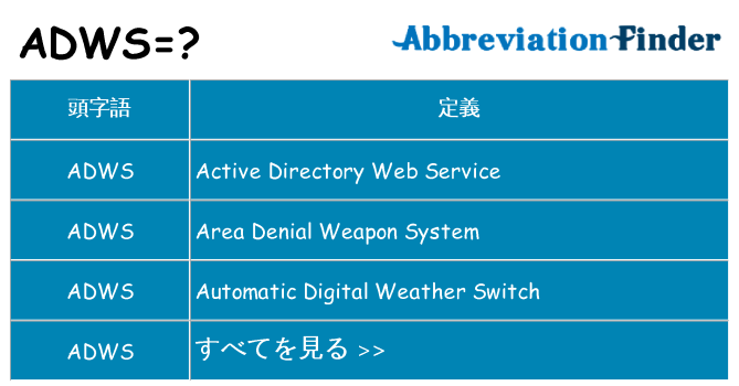 adws は何の略します。