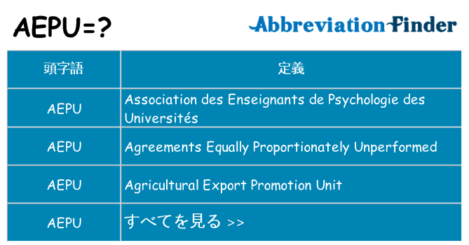 aepu は何の略します。