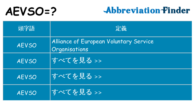 aevso は何の略します。