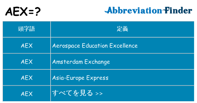 aex は何の略します。