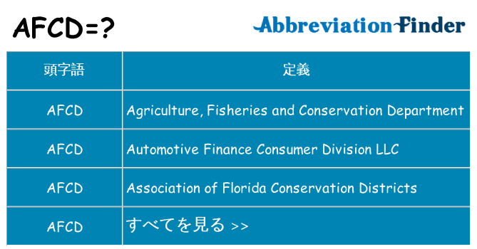 afcd は何の略します。