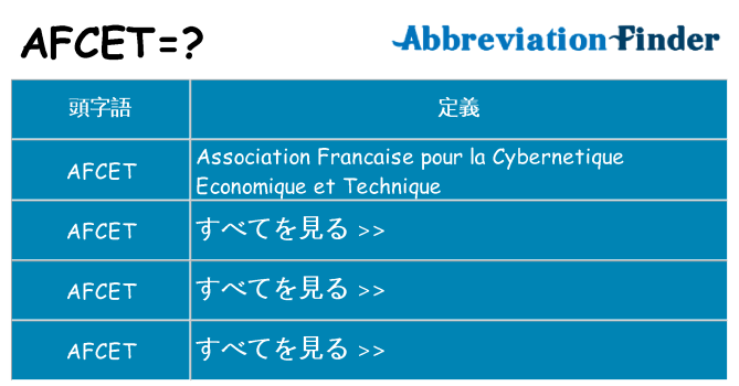 afcet は何の略します。
