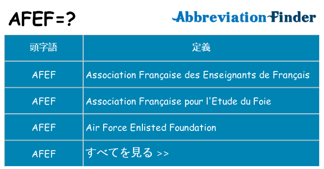 afef は何の略します。