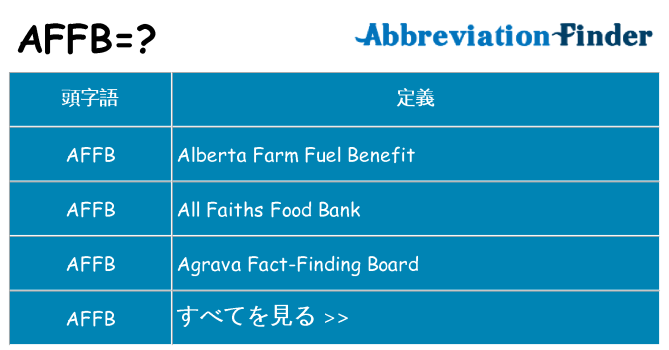 affb は何の略します。
