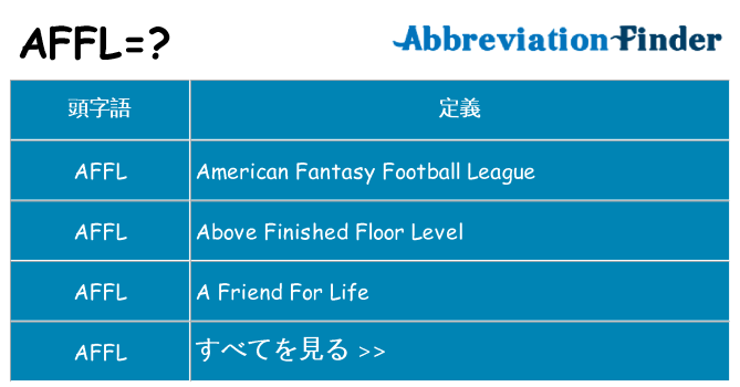 affl は何の略します。