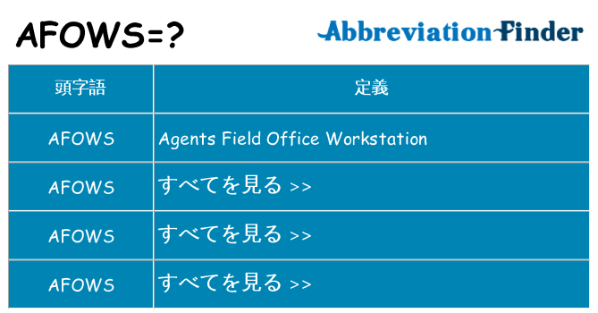 afows は何の略します。