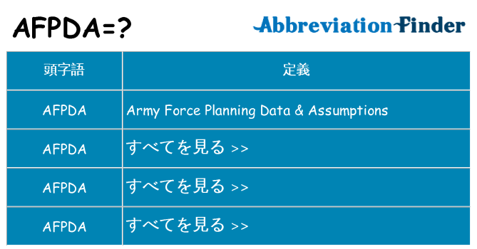 afpda は何の略します。