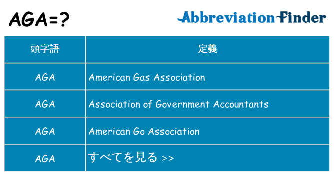 aga は何の略します。