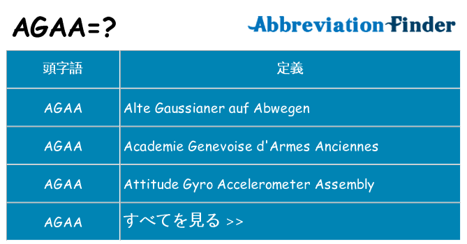 agaa は何の略します。