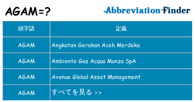 agam は何の略します。