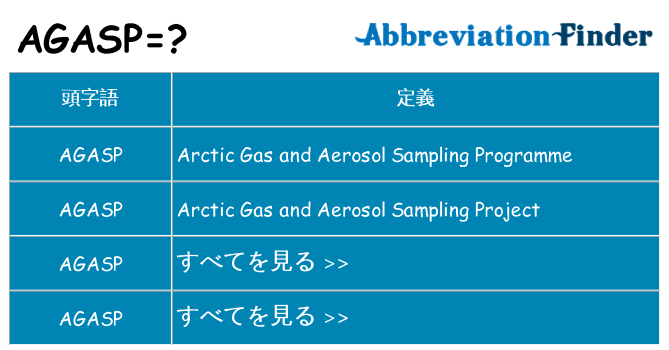 agasp は何の略します。