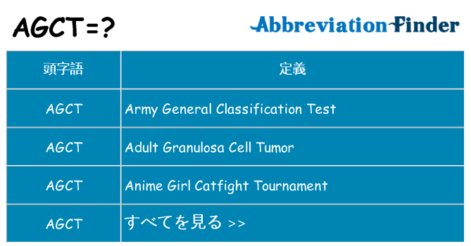 agct は何の略します。