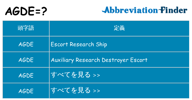agde は何の略します。