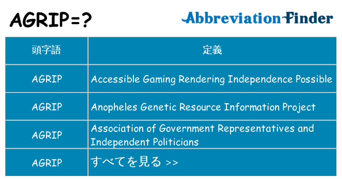 agrip は何の略します。