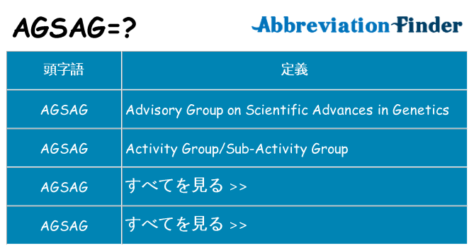 agsag は何の略します。