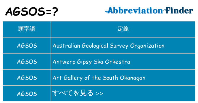 agsos は何の略します。