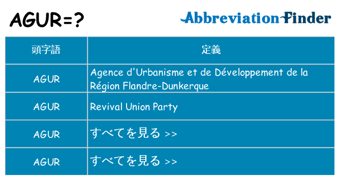 agur は何の略します。