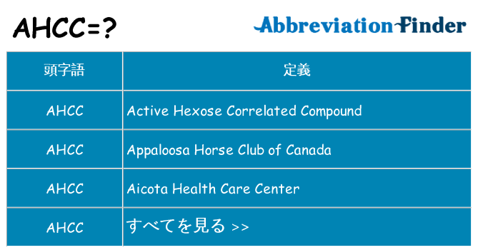 ahcc は何の略します。