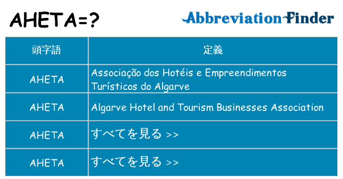 aheta は何の略します。