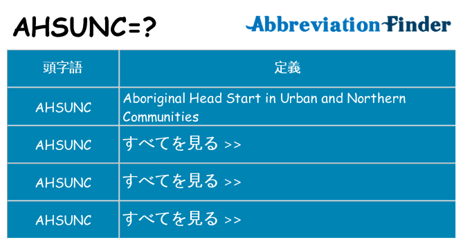 ahsunc は何の略します。