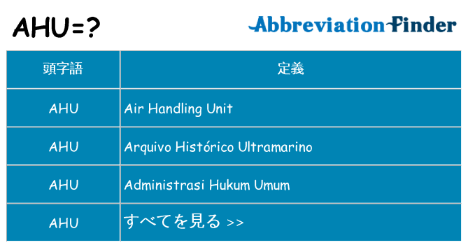 ahu は何の略します。