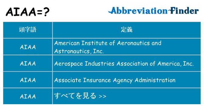 aiaa は何の略します。