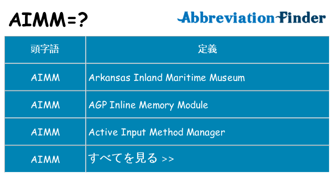 aimm は何の略します。