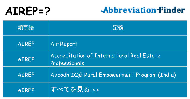 airep は何の略します。