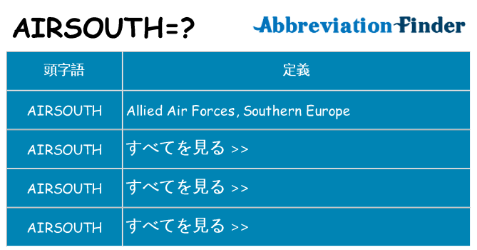 airsouth は何の略します。