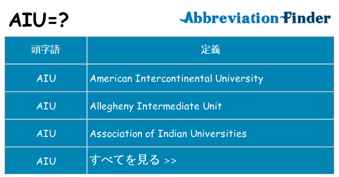 aiu は何の略します。