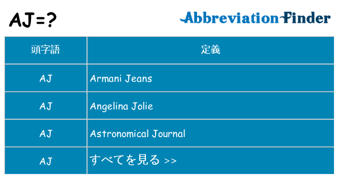 aj は何の略します。