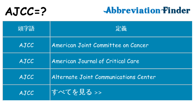 ajcc は何の略します。