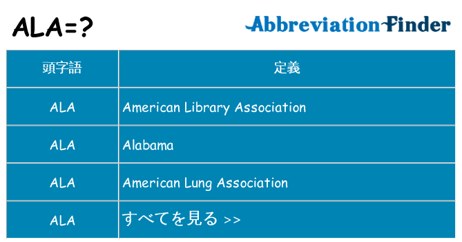 ala は何の略します。