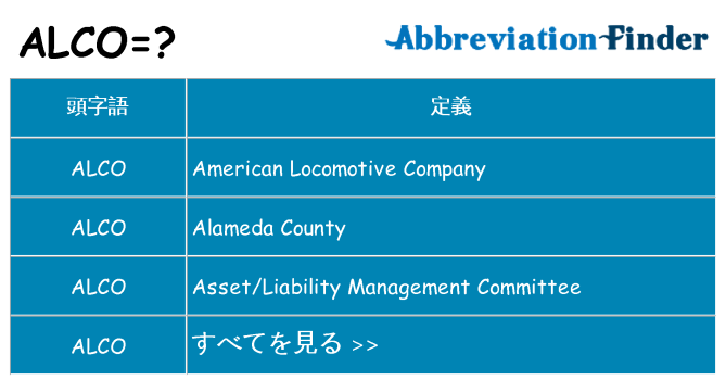 alco は何の略します。