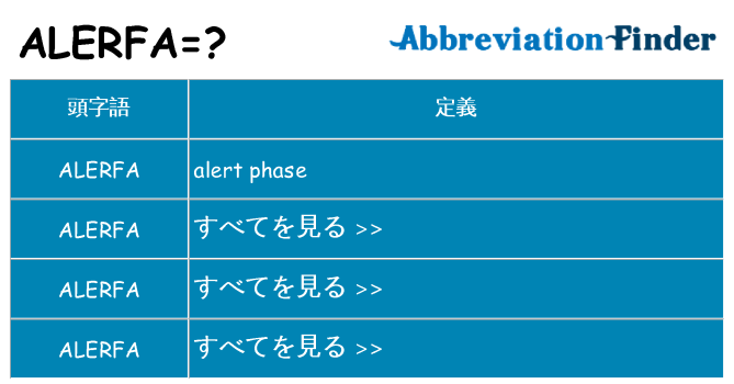 alerfa は何の略します。