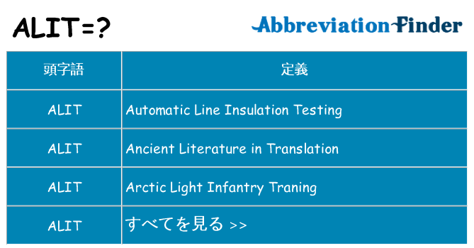 alit は何の略します。