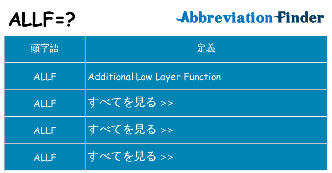allf は何の略します。
