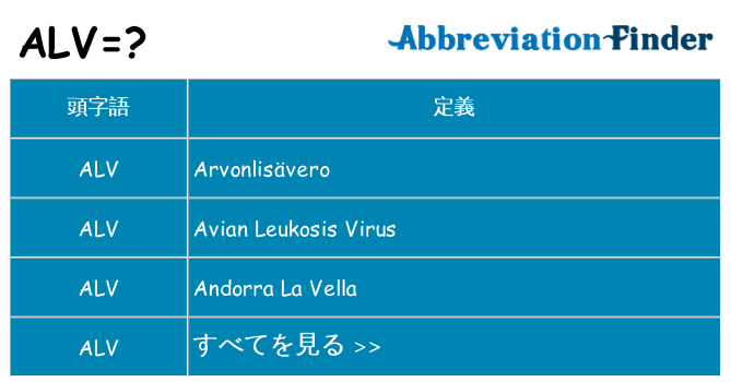 alv は何の略します。