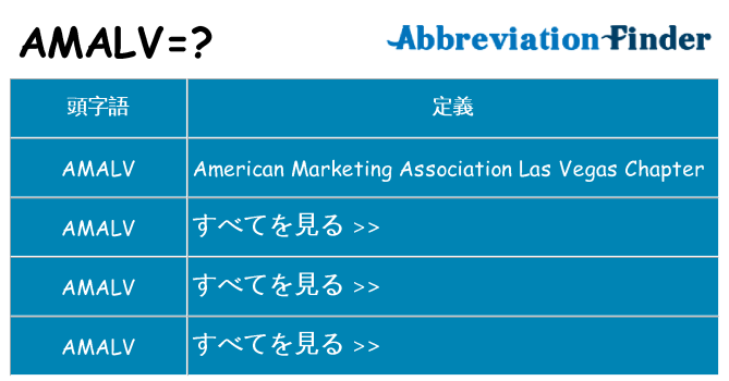 amalv は何の略します。